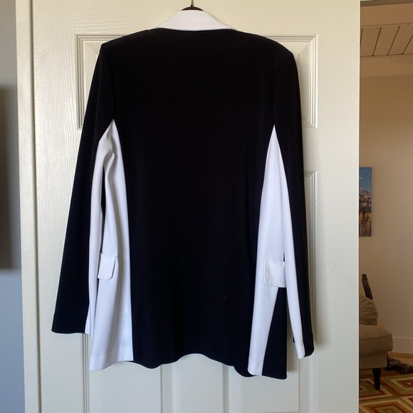 Joseph Ribkoff black & white tuxedo jacket - Picture 4 of 5